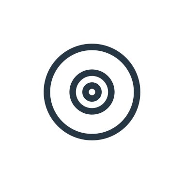 kompakt disk vektör simgesi. kompakt disk düzenlenebilir vuruş. Web ve mobil uygulamalar, logo ve yazdırma ortamlarında kullanmak için kompakt disk doğrusal sembolü. İnce çizgili çizim. Vektör izole çizimi.