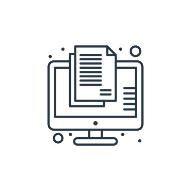 belge vektör simgesi. belgelendirilebilir felç. Web ve mobil uygulamalarda kullanmak için doküman doğrusal sembolü, logo, yazdırma ortamı. İnce çizgili çizim. Vektör izole çizimi.