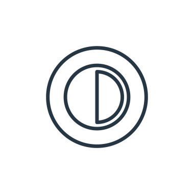 kontrastlı vektör simgesi. kontrastlı felç. Web ve mobil uygulamalarda, logoda, yazıcı ortamında kullanım için kontrast doğrusal sembol. İnce çizgili çizim. Vektör izole çizimi.