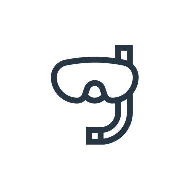 Şnorkelle yüzen vektör simgesi. Düzenlenebilir şnorkelle yüzmek. Web ve mobil uygulamalarda, logoda ve yazılı medyada kullanmak için şnorkelle yüzme sembolü. İnce çizgili çizim. Vektör izole çizimi.