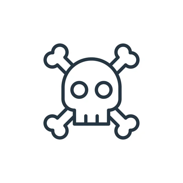 Skull Vector Icon Skull Editable Stroke Skull Linear Symbol Use — Stock Vector