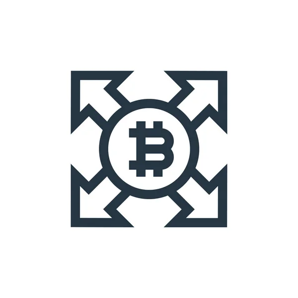 Ikona Wektora Bitcoina Edytowalny Skok Bitcoina Bitcoin Liniowy Symbol Stosowania — Wektor stockowy