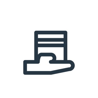 vektör simgesi sunuyorum. Düzenlenebilir felç öneriyor. Web ve mobil uygulamalarda kullanım için doğrusal sembol, logo, yazdırma medyası. İnce çizgili çizim. Vektör izole çizimi.