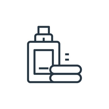 Deterjan vektör simgesi. Deterjan, düzenlenebilir felç. Web ve mobil uygulamalarda kullanmak için deterjan doğrusal sembolü, logo, yazdırma medyası. İnce çizgili çizim. Vektör izole çizimi.