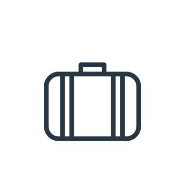 bavul vektör simgesi. Bavul değiştirilebilir vuruş. bavul lineer sembolü web ve mobil uygulamalarda, logoda, yazdırma ortamında kullanılacak. İnce çizgili çizim. Vektör izole çizimi.