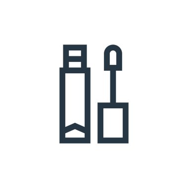 dudak parlatıcı vektör simgesi. dudak parlatıcısı, düzeltilebilir vuruş. Web ve mobil uygulamalarda kullanmak için dudak parlatıcısı lineer sembolü, logo, yazdırma ortamı. İnce çizgili çizim. Vektör izole çizimi.