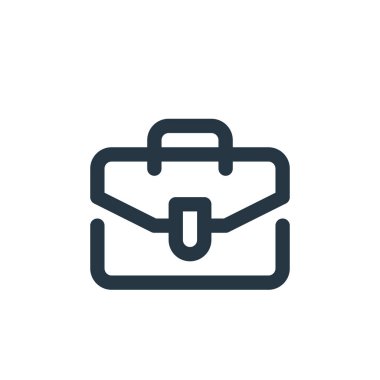 İş vektör simgesi. Kurgulanabilir iş felci. İnternet ve mobil uygulamalarda, logoda ve yazılı medyada kullanım için iş lineer sembolü. İnce çizgili çizim. Vektör izole çizimi.