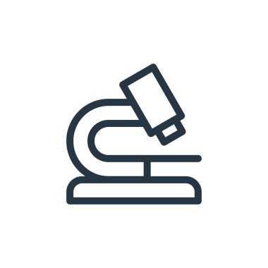 Mikroskop vektör simgesi. mikroskop yenilebilir vuruş. Web ve mobil uygulamalarda kullanmak için mikroskop doğrusal sembolü, logo, yazdırma medyası. İnce çizgili çizim. Vektör izole çizimi.
