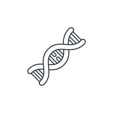 DNA vektör simgesi. DNA düzenlenebilir felç. Web ve mobil uygulamalarda kullanmak için DNA lineer sembolü, logo, yazdırma medyası. İnce çizgili çizim. Vektör izole çizimi.