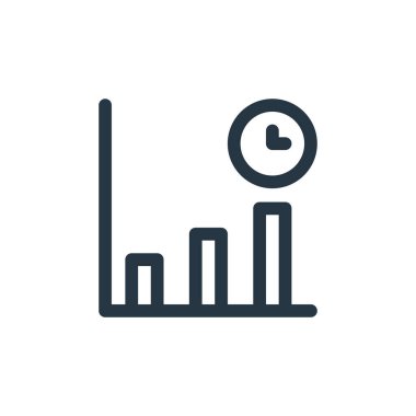 zaman vektör simgesi. zaman değiştirilebilir felç. Web ve mobil uygulamalarda kullanmak için zaman doğrusal sembolü, logo, yazdırma ortamı. İnce çizgili çizim. Vektör izole çizimi.