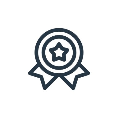 Ödül vektör simgesi. ödüllendirilebilir felç. İnternet ve mobil uygulamalarda kullanım için doğrusal sembol, logo, yazdırma medyası. İnce çizgili çizim. Vektör izole çizimi.