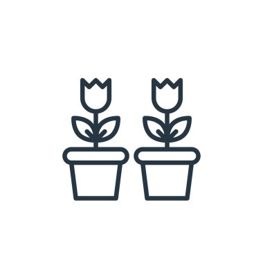 Çiçek vektör simgesi. Çiçekler düzenlenebilir vuruş. çiçek lineer sembolü web ve mobil uygulamalar, logo, yazdırma medyası için. İnce çizgili çizim. Vektör izole çizimi.