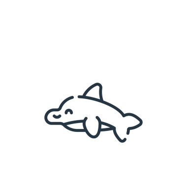 Yunus vektör simgesi. Yunus inme inmesi. yunus lineer sembolü web ve mobil uygulamalar, logo, yazdırma medyası için. İnce çizgili çizim. Vektör izole çizimi.