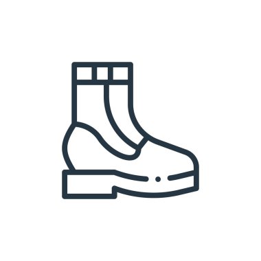 Çizme vektör simgesi. Çizmeler düzeltilebilir felç. Çizme lineer sembolü web ve mobil uygulamalarda, logoda, yazdırma ortamında kullanılır. İnce çizgili çizim. Vektör izole çizimi.