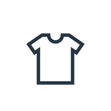 Tshirt vektör simgesi. Tişört değiştirilebilir vuruş. Tişört lineer sembolü web ve mobil uygulamalar, logo, yazdırma medyası için. İnce çizgili çizim. Vektör izole çizimi.