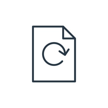 Vektör simgesini güncelle. Yenilenebilir felç. Web ve mobil uygulamalarda kullanmak için doğrusal sembolü güncelle, logo, yazdırma ortamı. İnce çizgili çizim. Vektör izole çizimi.