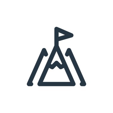 hedef vektör simgesi. Hedef değiştirilebilir vuruş. Web ve mobil uygulamalar, logo ve yazdırma ortamlarında kullanılacak doğrusal simgeyi hedef al. İnce çizgili çizim. Vektör izole çizimi.