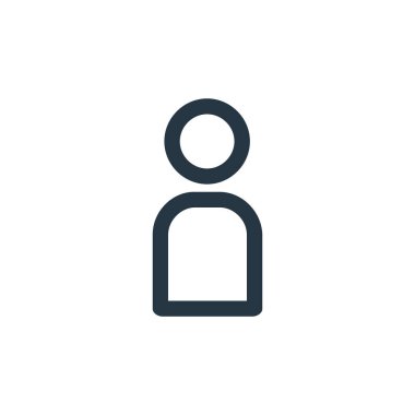 kullanıcı vektör simgesi. kullanılabilir felç. Web ve mobil uygulamalarda kullanmak için kullanıcı doğrusal sembolü, logo, yazdırma ortamı. İnce çizgili çizim. Vektör izole çizimi.