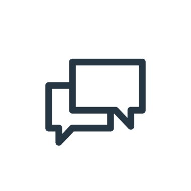 sohbet vektör simgesi. Kurgulanabilir vuruşlar. Web ve mobil uygulamalarda, logoda ve yazılı medyada kullanım için lineer simge yazılıyor. İnce çizgili çizim. Vektör izole çizimi.