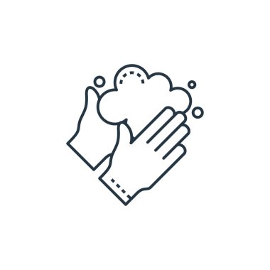 iki el vektör simgesi. İki elle düzenlenebilir felç. Web ve mobil uygulamalarda kullanmak için iki el lineer sembol, logo, yazdırma medyası. İnce çizgili çizim. Vektör izole çizimi.