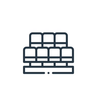 koltuk vektör simgesi. Koltuklar düzenlenebilir. İnternet ve mobil uygulamalarda, logoda ve yazılı medyada kullanılacak doğrusal koltuk sembolü. İnce çizgili çizim. Vektör izole çizimi.