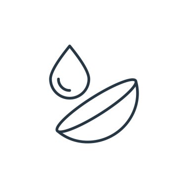 Kontak lens vektör simgesi. Kontak lens inmesi. Web ve mobil uygulamalarda kullanmak için kontak lens lineer sembolü, logo, yazdırma ortamı. İnce çizgili çizim. Vektör izole çizimi.