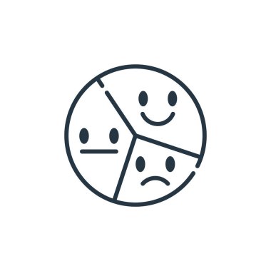 Pasta grafik vektör simgesi. Pasta grafiği düzeltilebilir felç. Web ve mobil uygulamalarda, logoda, yazıcı ortamında kullanmak için doğrusal turta grafiği sembolü. İnce çizgili çizim. Vektör izole çizimi.