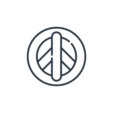 Barış işareti vektör simgesi. Barış işareti düzeltilebilir felç. Web ve mobil uygulamalarda, logoda ve yazılı medyada kullanım için barış işareti lineer sembolü. İnce çizgili çizim. Vektör izole çizimi.