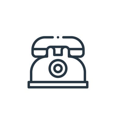 Telefon vektör simgesi. Telefon düzeltilebilir felç. İnternet ve mobil uygulamalarda kullanmak için telefon lineer sembolü, logo, yazdırma medyası. İnce çizgili çizim. Vektör izole çizimi.