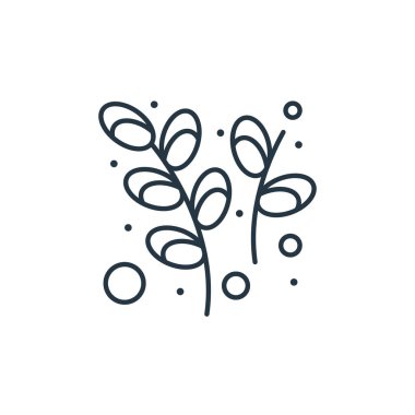 bitki vektör simgesi. bitkiler düzenlenebilir felç. Web ve mobil uygulamalarda, logoda, yazdırma ortamında kullanılmak üzere bitkilerin doğrusal sembolü. İnce çizgili çizim. Vektör izole çizimi.