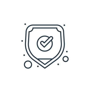 Koruyucu vektör simgesi. Düzenlenebilir felç. Web ve mobil uygulamalarda kullanmak için doğrusal koruma sembolü, logo, yazdırma medyası. İnce çizgili çizim. Vektör izole çizimi.