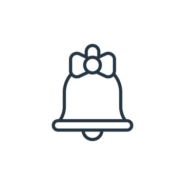 Çan vektör simgesi. Kurgulanabilir çan felci. Çan doğrusal sembolü web ve mobil uygulamalarda, logoda, yazdırma ortamında kullanılır. İnce çizgili çizim. Vektör izole çizimi.