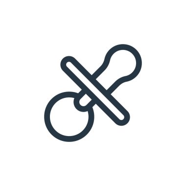 Emzik vektör simgesi. Emzik yenilebilir felç. Web ve mobil uygulamalarda kullanmak için emzik doğrusal sembolü, logo, yazdırma ortamı. İnce çizgili çizim. Vektör izole çizimi.