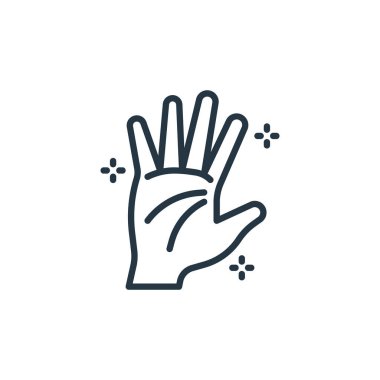 El vektör simgesi. Elle düzenlenebilir felç. Web ve mobil uygulamalarda kullanmak için el doğrusal sembolü, logo, yazdırma medyası. İnce çizgili çizim. Vektör izole çizimi.