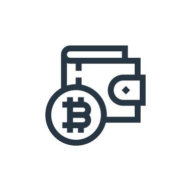 Cüzdan vektör simgesi. Cüzdan değiştirilebilir felç. Web ve mobil uygulamalarda kullanmak için cüzdan doğrusal sembolü, logo, yazdırma ortamı. İnce çizgili çizim. Vektör izole çizimi.