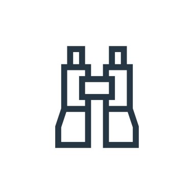 dürbün vektör simgesi. Dürbün yenilebilir inme. İnternet ve mobil uygulamalarda kullanmak için dürbünler doğrusal sembol, logo, yazdırma ortamı. İnce çizgili çizim. Vektör izole çizimi.