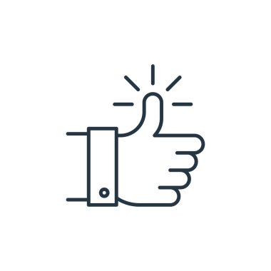 vektör simgesini parmakla. Okşama işlemini tamamladı. Web ve mobil uygulamalarda, logoda ve yazdırma ortamında kullanmak için doğrusal simgeyi işaretler. İnce çizgili çizim. Vektör izole çizimi.