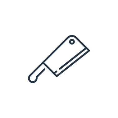 Satır bıçağı vektör ikonu. Satır bıçağı yenilebilir vuruş. Satır bıçağı lineer sembolü web ve mobil uygulamalar, logo, yazdırma medyası için. İnce çizgili çizim. Vektör izole çizimi.