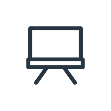 Tuval vektör simgesi. Tuvale uygulanabilir felç. Web ve mobil uygulamalarda, logoda ve yazılı medyada kullanmak için tuval çizgisel sembolü. İnce çizgili çizim. Vektör izole çizimi.