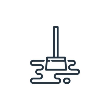 Temizlik paspas vektör simgesi. Temizlenebilir paspas darbesi. Web ve mobil uygulamalar, logo ve yazdırma ortamlarında kullanmak için doğrusal temizlik sembolü. İnce çizgili çizim. Vektör izole çizimi.