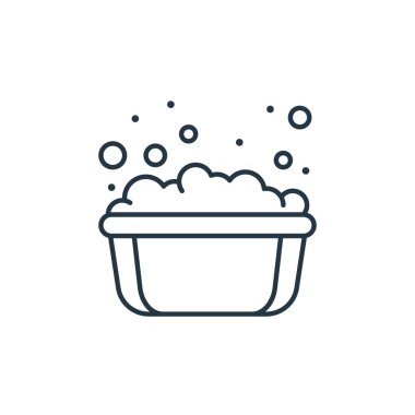 sabun köpüğü vektör simgesi. sabun köpükleri yenilebilir felç yapar. sabun baloncukları web ve mobil uygulamalarda, logoda, yazdırma ortamında kullanmak için doğrusal sembol. İnce çizgili çizim. Vektör izole çizimi.