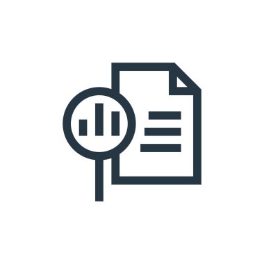 vektör simgesini rapor et. Değiştirilebilir felç raporu. Web ve mobil uygulamalarda kullanmak için doğrusal sembol, logo, yazdırma medyası. İnce çizgili çizim. Vektör izole çizimi.