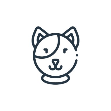 kedi vektör simgesi. kedi felci. kedi lineer sembolü web ve mobil uygulamalarda, logoda, yazdırma ortamında kullanılır. İnce çizgili çizim. Vektör izole çizimi.