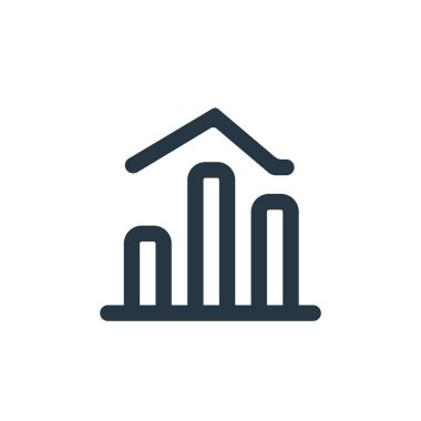 grafik vektör simgesi. Düzenlenebilir felç. Web ve mobil uygulamalarda, logoda, yazıcı ortamında kullanım için doğrusal çizelge sembolü. İnce çizgili çizim. Vektör izole çizimi.