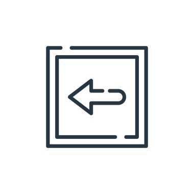 Sol vektör simgesi. Solda düzenlenebilir felç. Web ve mobil uygulamalarda kullanmak için sol doğrusal sembol, logo, yazdırma ortamı. İnce çizgili çizim. Vektör izole çizimi.