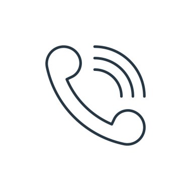 Telefon vektör simgesi. Telefon düzeltilebilir felç. İnternet ve mobil uygulamalarda kullanmak için telefon lineer sembolü, logo, yazdırma medyası. İnce çizgili çizim. Vektör izole çizimi.