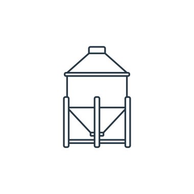 silo vektör simgesi. Silo düzenlenebilir felç. Ağ ve mobil uygulamalarda kullanmak için silo lineer sembolü, logo, yazdırma ortamı. İnce çizgili çizim. Vektör izole çizimi.