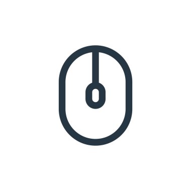 Fare vektör simgesi. Fare inmesi. Web ve mobil uygulamalarda kullanmak için fare doğrusal sembolü, logo, yazdırma medyası. İnce çizgili çizim. Vektör izole çizimi.