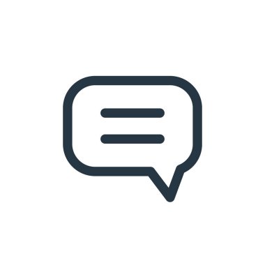 Chat vektör simgesi. Sohbet edilebilir felç. Web ve mobil uygulamalarda kullanmak için doğrusal sohbet sembolü, logo, yazdırma medyası. İnce çizgili çizim. Vektör izole çizimi.