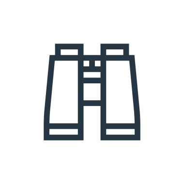 dürbün vektör simgesi. Dürbün yenilebilir inme. İnternet ve mobil uygulamalarda kullanmak için dürbünler doğrusal sembol, logo, yazdırma ortamı. İnce çizgili çizim. Vektör izole çizimi.